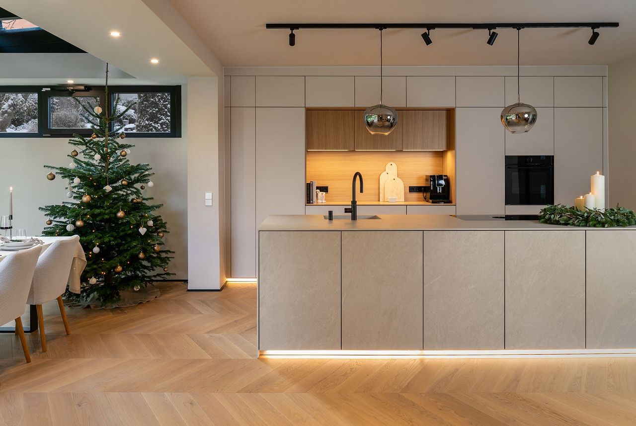 Christmas decorated kitchen